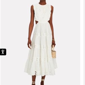 Zimmermann Cassia lace trim midi dress. Gently worn.